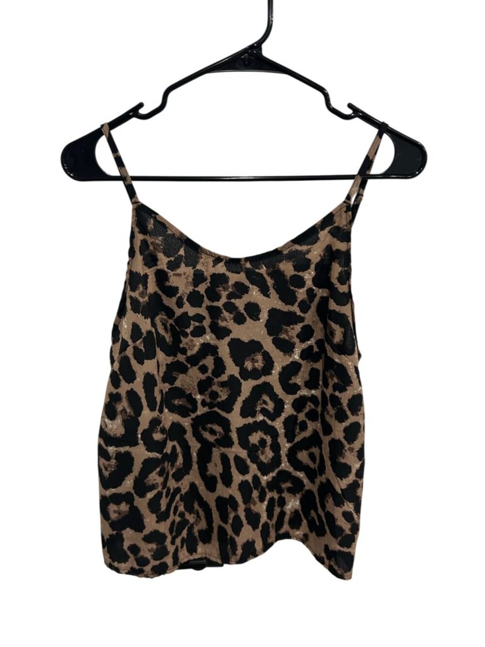 Medium Leopard Print Sleeveless Camisole Top Adjustable Straps Y2K Grungecore